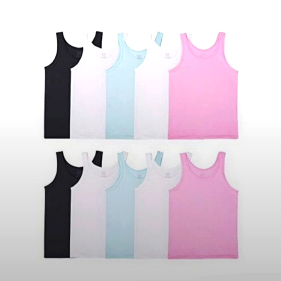 Fruit of the Loom Other - *NWOT Fruit of the Loom (10 Pack) Girls' Pink/Black/White/Blue Tank Tops